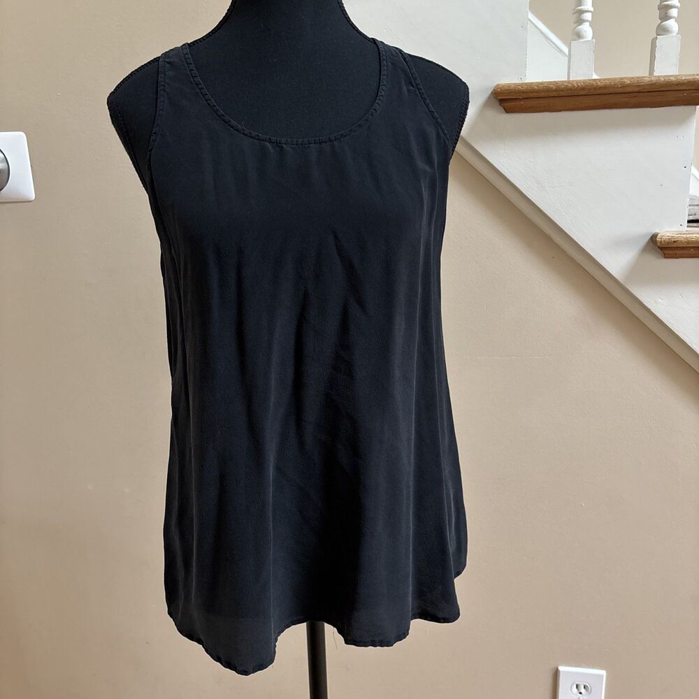100% Silk Women’s Black Joe fresh Racer Back Tank top Size Small